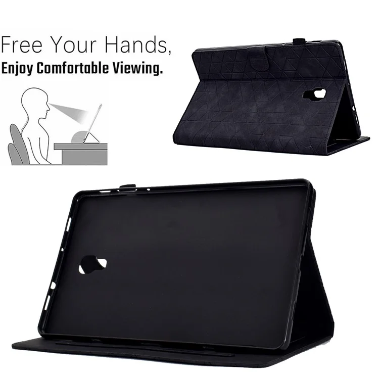 For Samsung Galaxy Tab A 10.5 (2018) T590 T595 PU Leather Case Card Slot Protective Tablet Cover - Black