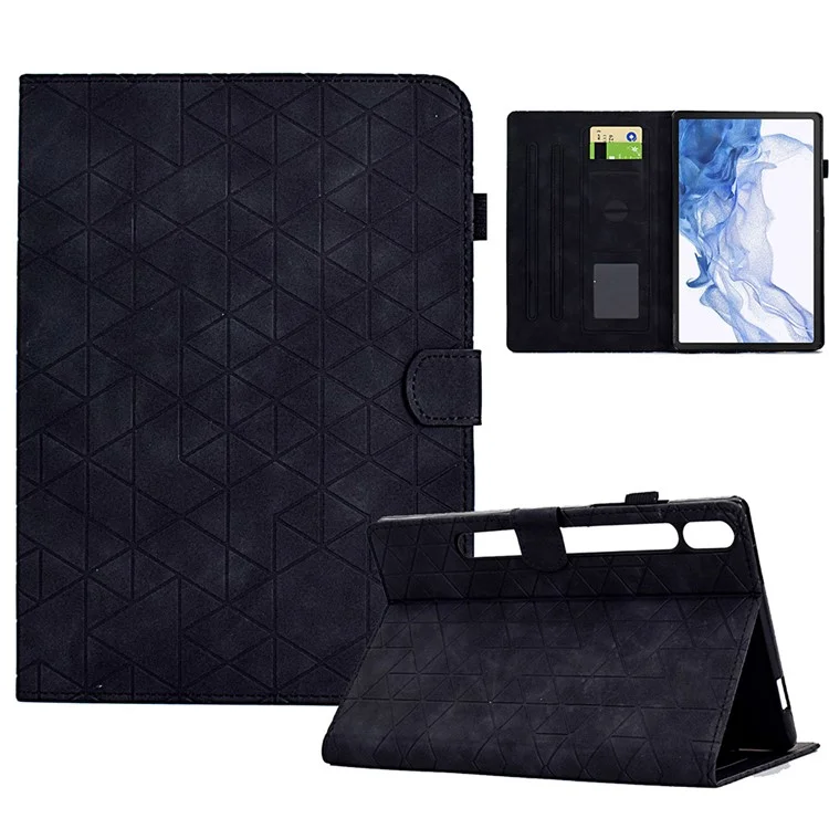 Pour Samsung Galaxy Tab S8 X700 X706 / Tab S7 T870 T875 Case Motif imprimé Housse de tablette en cuir PU - Noir
