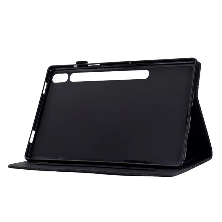 Funda protectora para Samsung Galaxy Tab S9 con ranura para tarjeta, funda de cuero PU para tableta - Negro