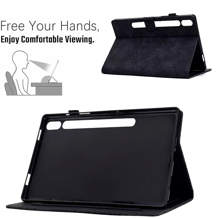 Funda protectora para Samsung Galaxy Tab S9 con ranura para tarjeta, funda de cuero PU para tableta - Negro