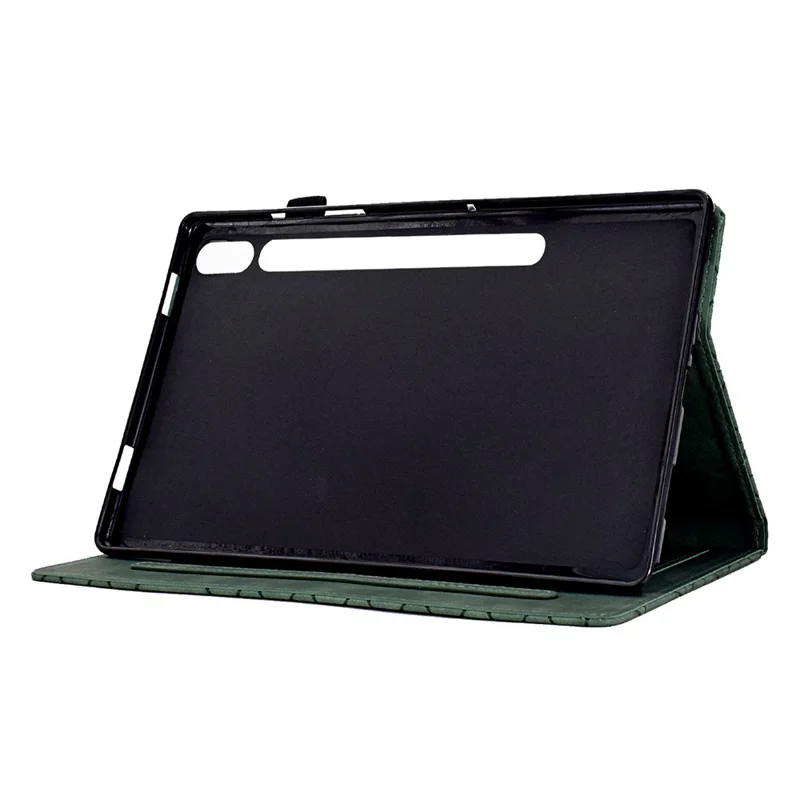Pour Samsung Galaxy Tab S9 Étui de protection avec logement pour cartes Housse en cuir PU - Vert