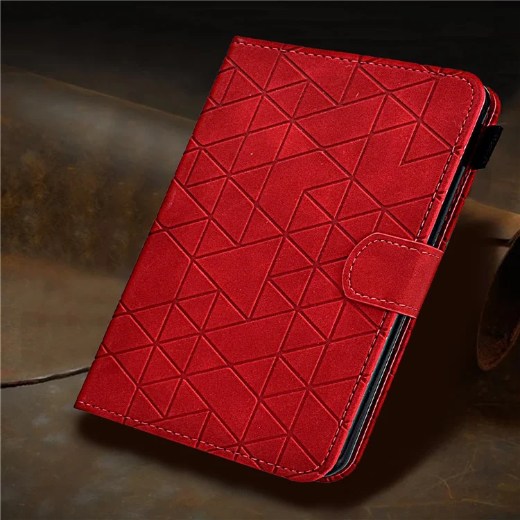 Para iPad Mini / Mini 2 / mini 3 / mini 4 / mini (2019) 7.9 polegadas Caso Padrão Impresso Capa de Tablet de Couro PU - Vermelho