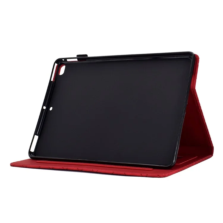 Para iPad Mini / Mini 2 / mini 3 / mini 4 / mini (2019) 7.9 polegadas Caso Padrão Impresso Capa de Tablet de Couro PU - Vermelho