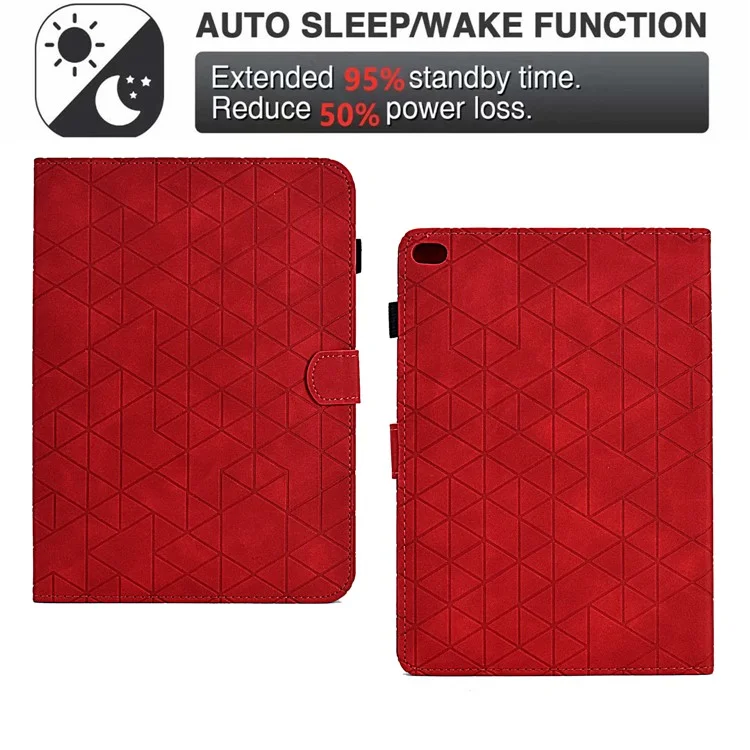 Para iPad Mini / Mini 2 / mini 3 / mini 4 / mini (2019) 7.9 polegadas Caso Padrão Impresso Capa de Tablet de Couro PU - Vermelho
