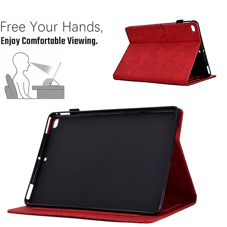 Para iPad Mini / Mini 2 / mini 3 / mini 4 / mini (2019) 7.9 polegadas Caso Padrão Impresso Capa de Tablet de Couro PU - Vermelho