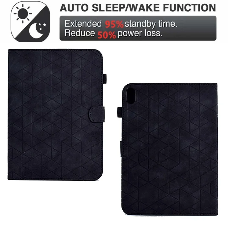 Para iPad mini (2024) / mini (2021) Capa de Tablet Estampada Anti-Queda em Couro PU Flip Cover - Preto