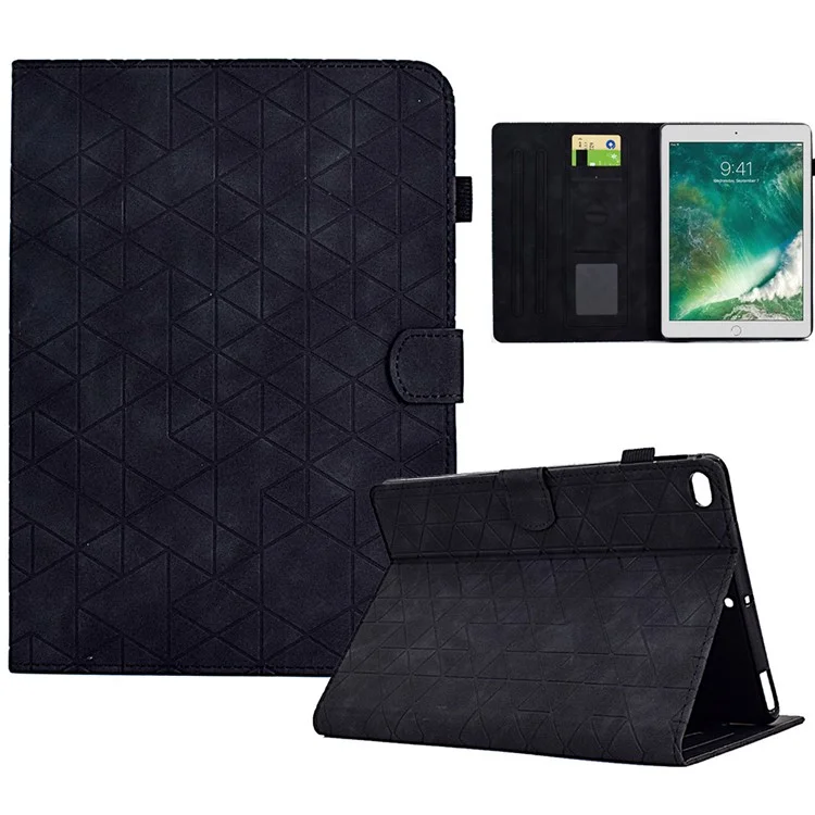 Para iPad Air (2013) / Air 2 / iPad 9.7 pulgadas (2017) / (2018) Funda Ranura para Tarjeta Protección Total Cuero PU Flip Cover - Negro