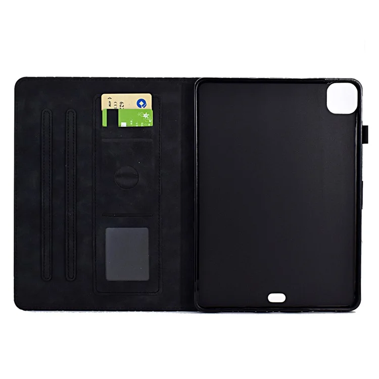 para ipad pro 11 (2020) /(2021) /(2022) / ipad air (2020) /(2022) case anti-scratch pu cuero protector - negro