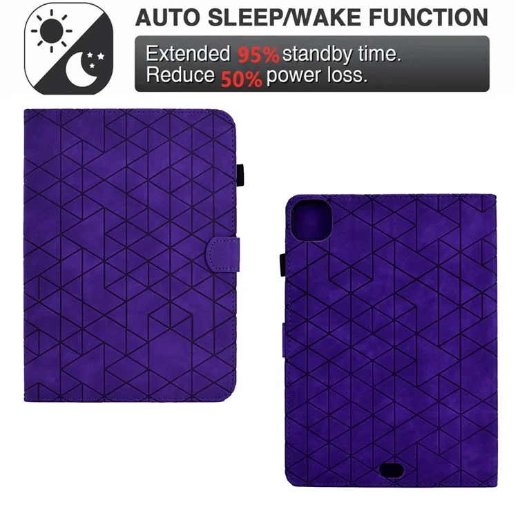 Per iPad Pro 11 (2020) / (2021) / (2022) / iPad Air 11 (2024) / Air (2020) / (2022) Custodia Antigraffio in Pelle PU Protettore Tablet - Viola
