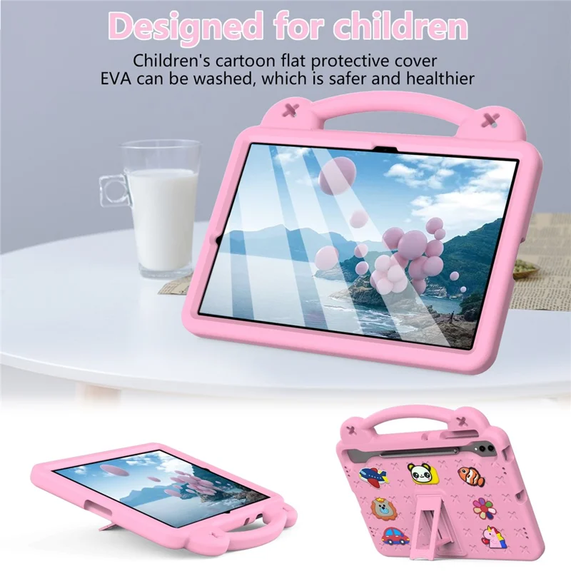 For Samsung Galaxy Tab S8+ / S9+ Case Grip Handle Kickstand EVA Tablet Cover - Pink