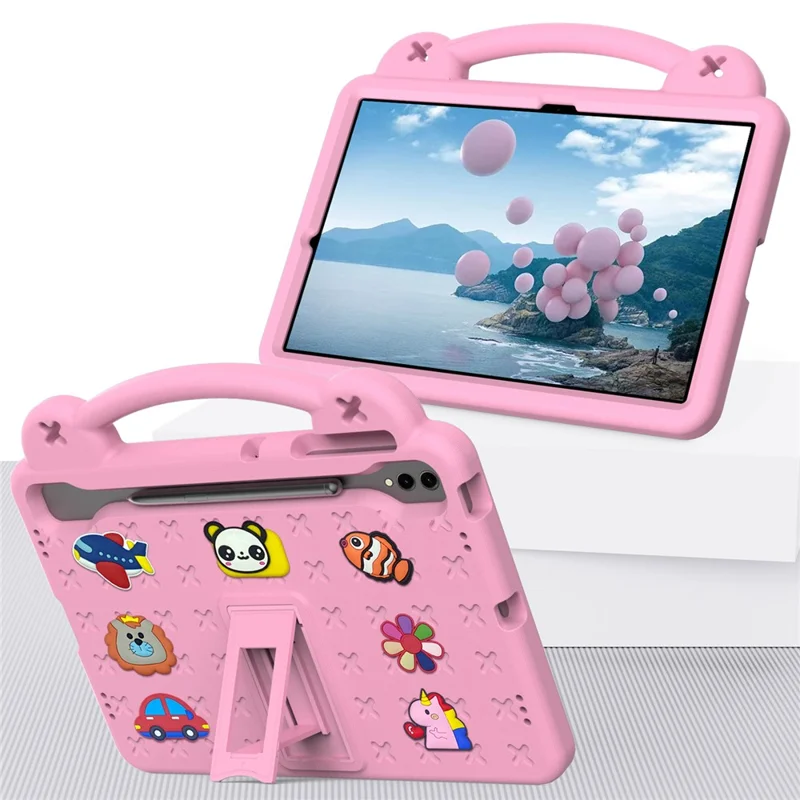 For Samsung Galaxy Tab S8+ / S9+ Case Grip Handle Kickstand EVA Tablet Cover - Pink