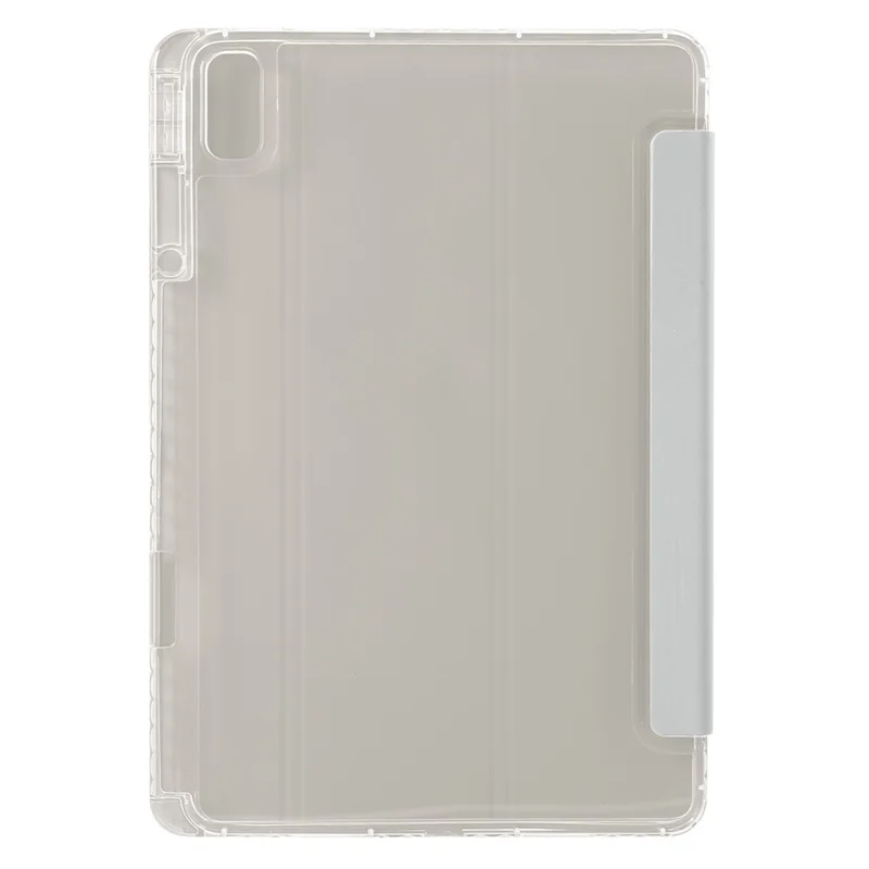 For Huawei MatePad 11 (2021) / (2023) Case Leather+TPU+Clear Acrylic Tri-fold Stand Cover - Grey