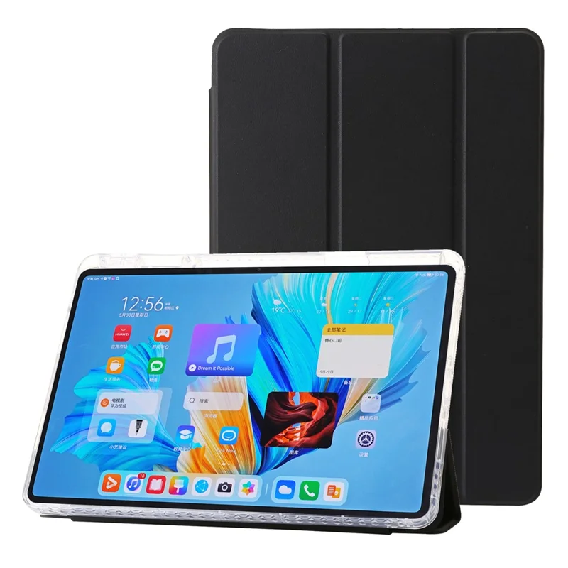 For Huawei MatePad 11.5 / MatePad Air 11.5 inch (2023) Case Tri-fold Stand Leather Tablet Cover - Black