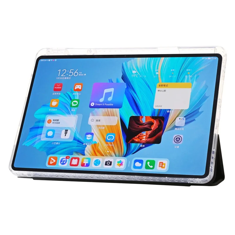 For Huawei MatePad 11.5 / MatePad Air 11.5 inch (2023) Case Tri-fold Stand Leather Tablet Cover - Black