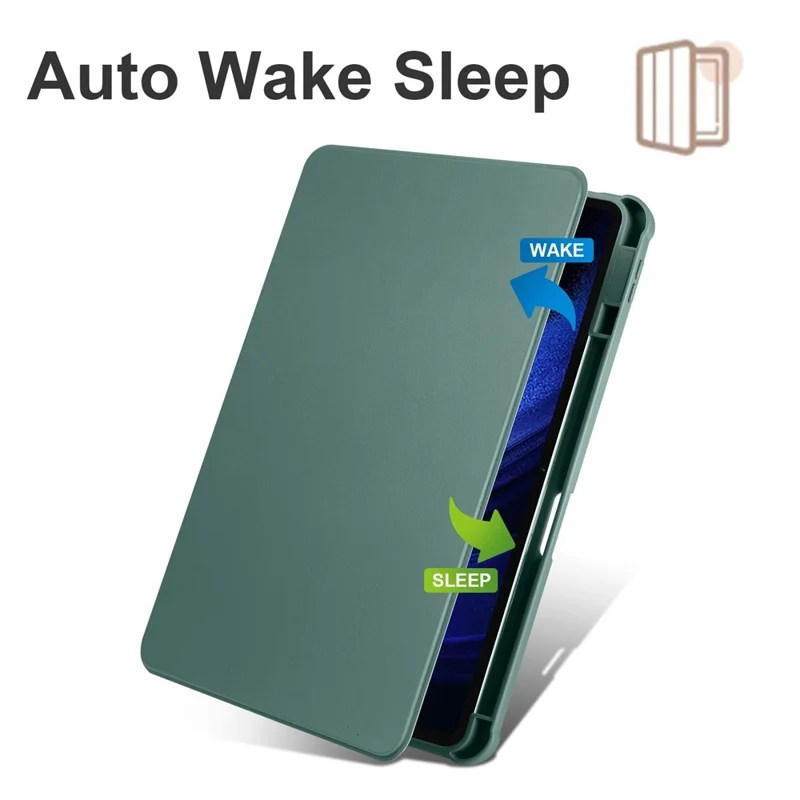 Funda para Xiaomi Pad 6 / Pad 6 Pro Cuero + Acrílico Tapa de la Tableta con Soporte Giratorio - Verde Negruzco