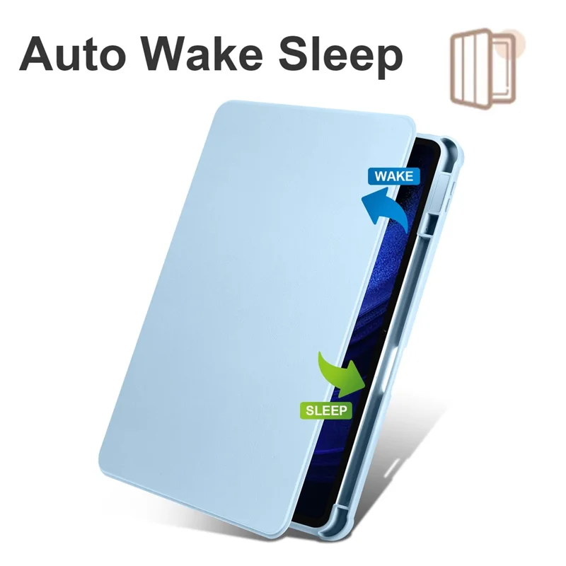 For Xiaomi Pad 6 / Pad 6 Pro Case Leather+Acrylic Tablet Cover with Rotary Stand - Baby Blue