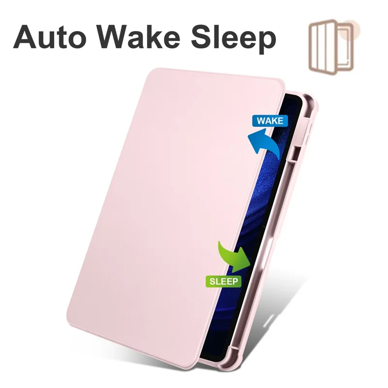 For Xiaomi Pad 6 / Pad 6 Pro Case Leather+Acrylic Tablet Cover with Rotary Stand - Pink