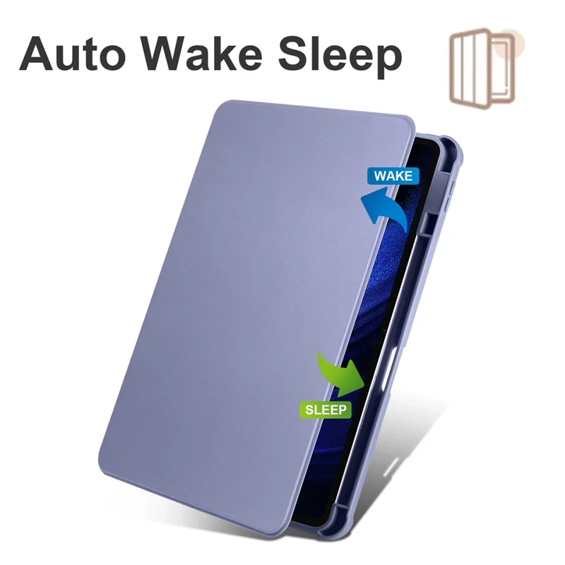 For Xiaomi Pad 6 / Pad 6 Pro Case Leather+Acrylic Tablet Cover with Rotary Stand - Purple