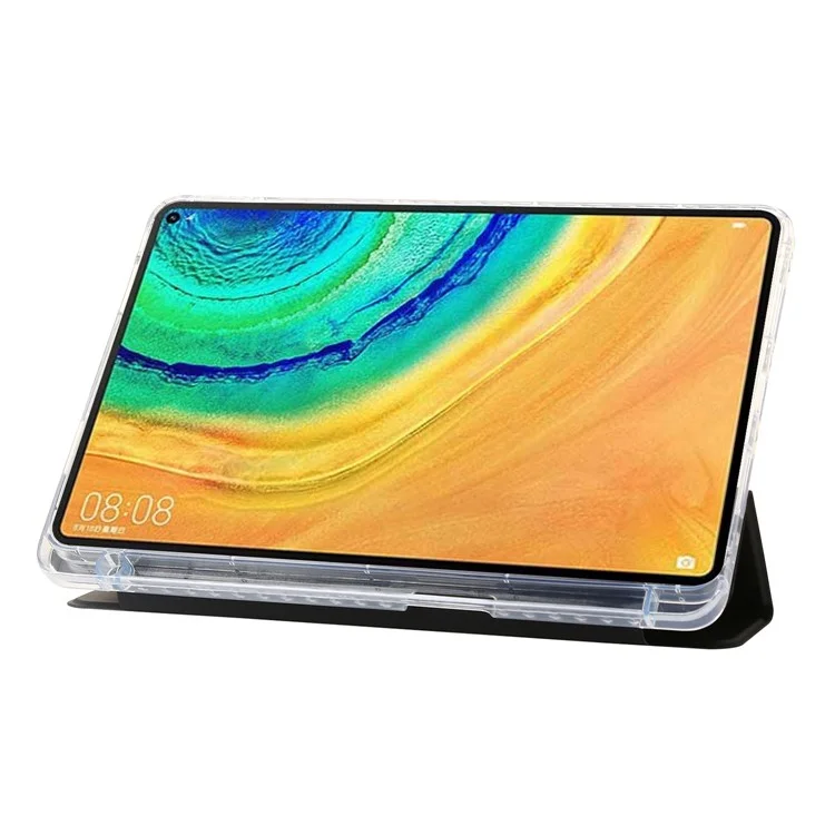 Pour Huawei Matepad 10.4 (2022) Couvrette de Tablette en Cuir Avec un Support à Trois Volets - Noir