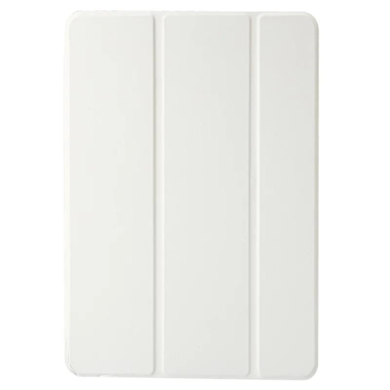 For Huawei MatePad Pro 10.8 (2021) Case Tri-fold Stand Leather+TPU+Acrylic Clear Back Cover - White