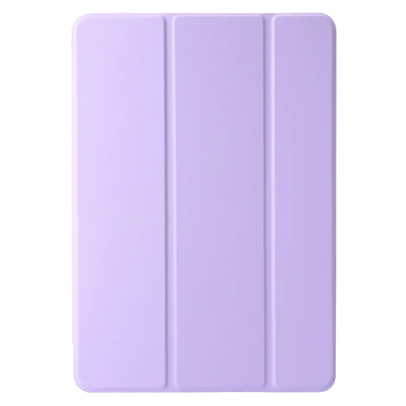 For Huawei MatePad Pro 10.8 (2021) Case Tri-fold Stand Leather+TPU+Acrylic Clear Back Cover - Purple