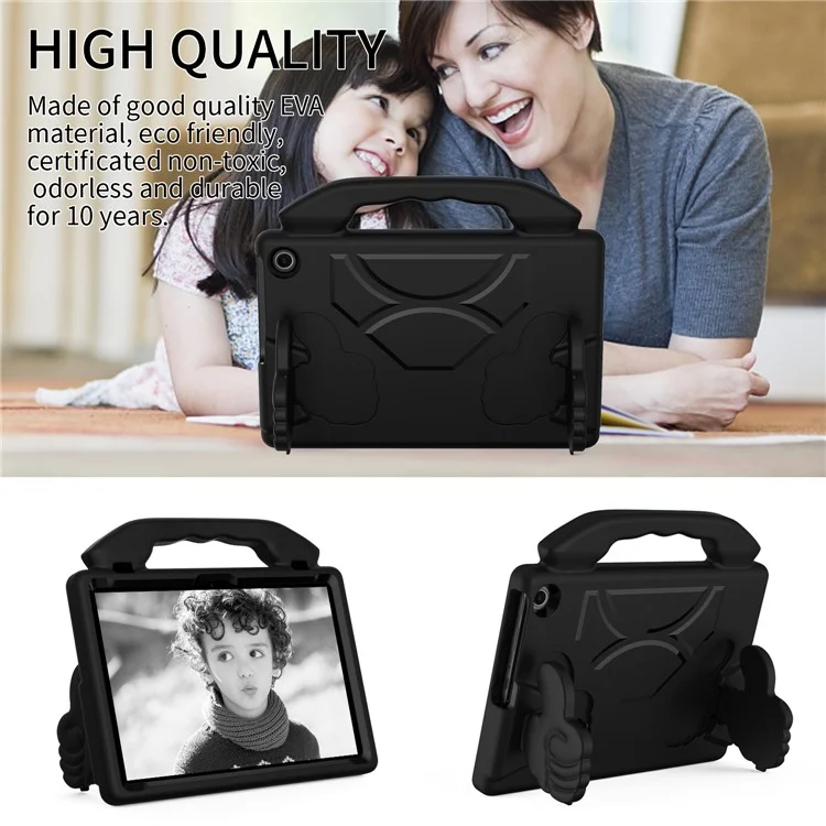 For Amazon Fire Max 11 Kidproof Case Thumbs Up Kickstand EVA Tablet Cover - Black