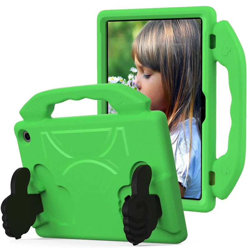 For Amazon Fire Max 11 Kidproof Case Thumbs Up Kickstand EVA Tablet Cover - Green