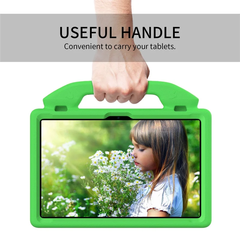 For Amazon Fire Max 11 Kidproof Case Thumbs Up Kickstand EVA Tablet Cover - Green