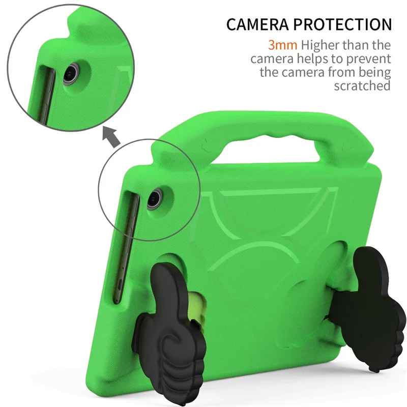 For Amazon Fire Max 11 Kidproof Case Thumbs Up Kickstand EVA Tablet Cover - Green