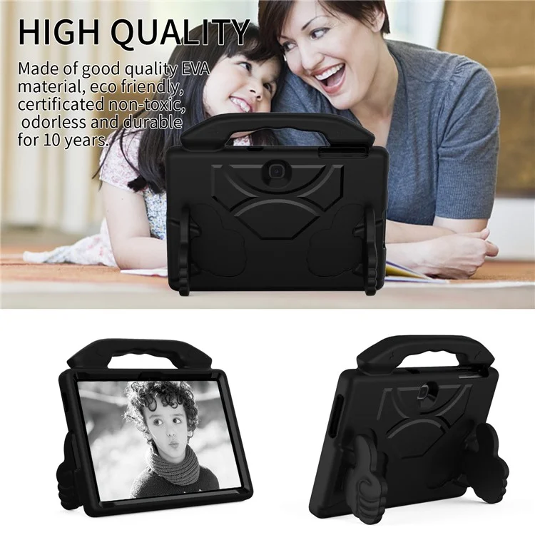 For Samsung Galaxy Tab Advanced2 EVA Case Thumbs Up Kickstand Handheld Tablet Cover - Black