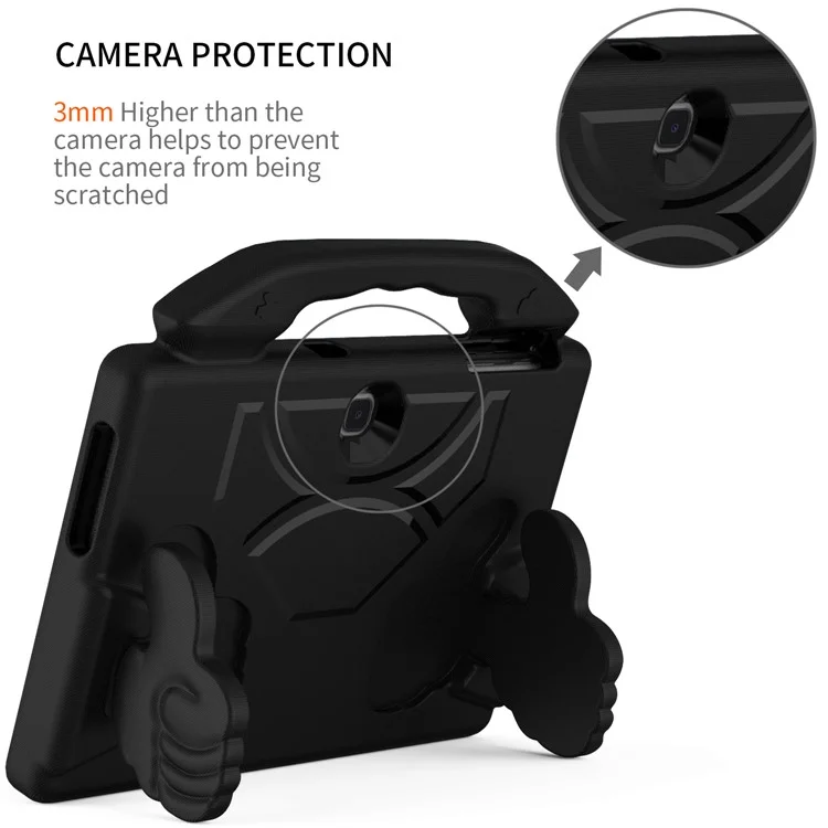 For Samsung Galaxy Tab Advanced2 EVA Case Thumbs Up Kickstand Handheld Tablet Cover - Black