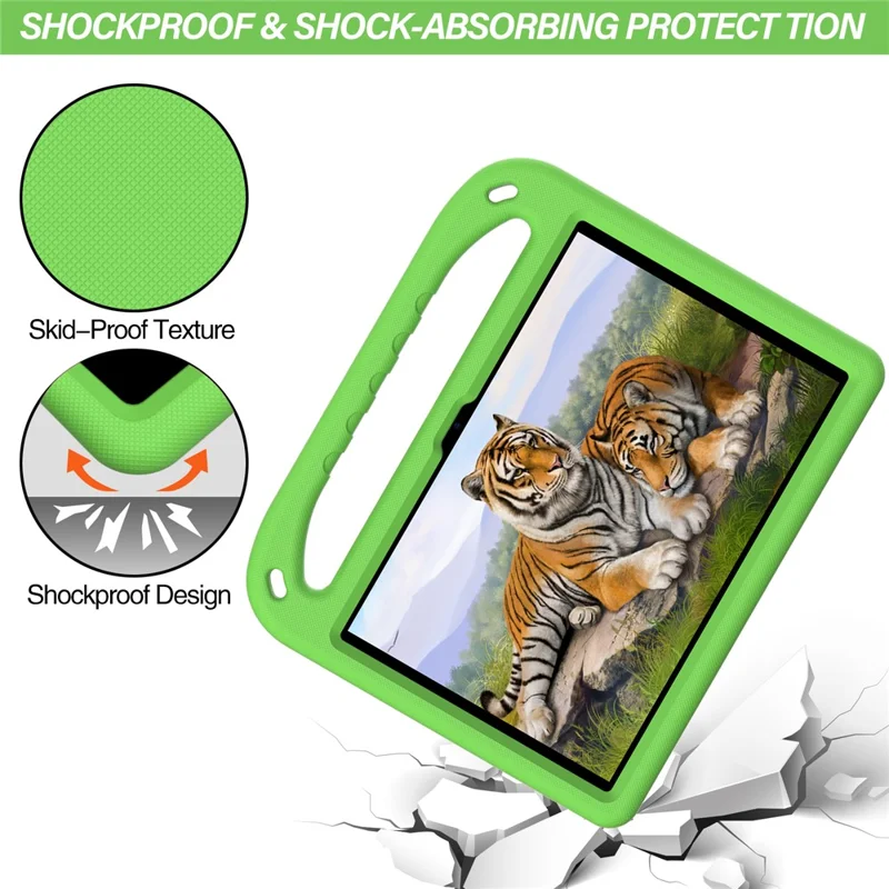 For Honor Pad X8  Kickstand Cover Kids-Friendly EVA Tablet Case with Handle - Green