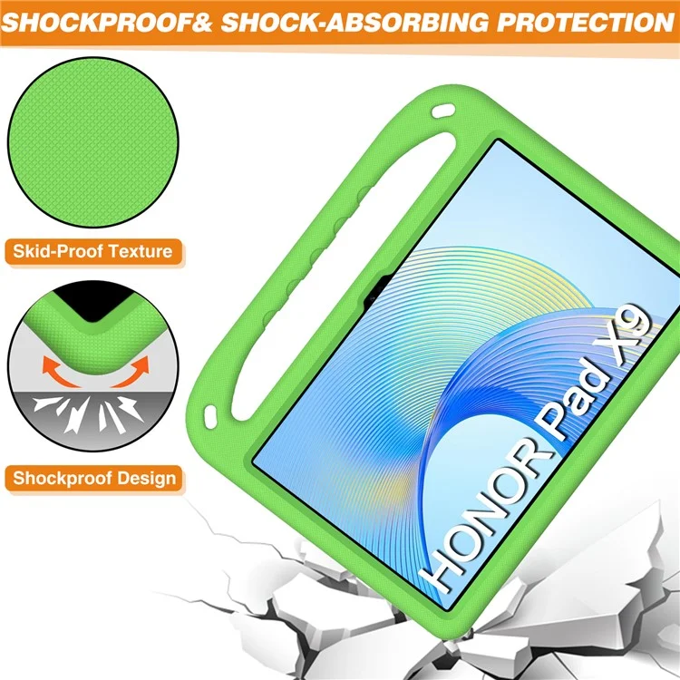 For Honor Pad X9 / X8 Pro EVA Case Hand Grip Kickstand Kids Tablet Cover - Green