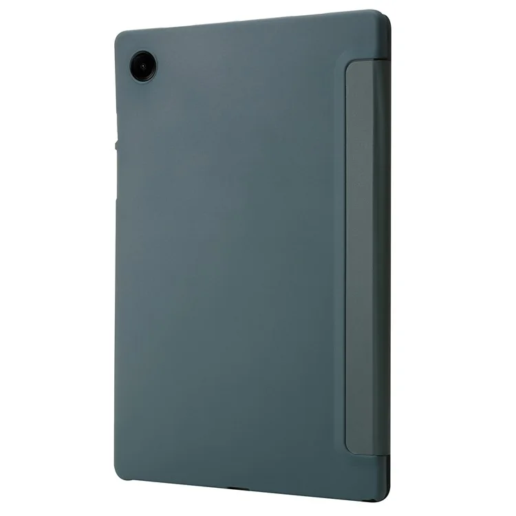 Pour étui Samsung Galaxy Tab A9 PU Cuir+Silicone Couverture avec Support Origami - Vert Minuit