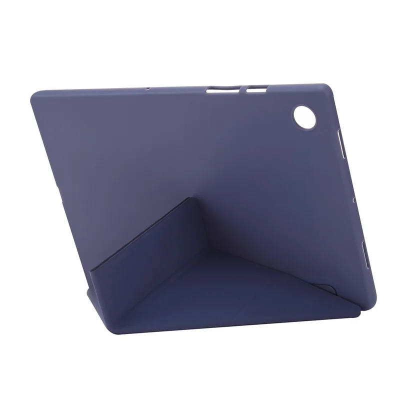 Para Capa Samsung Galaxy Tab A9 Caso PU Couro+Silicone Capa com Suporte de Origami - Roxo