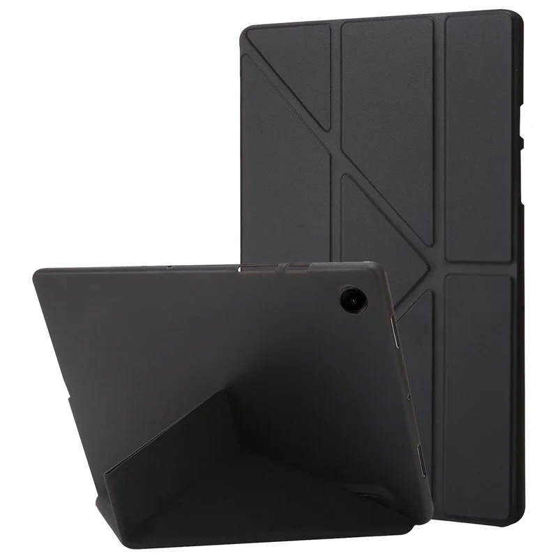 Per Samsung Galaxy Tab A9 Cover in Pelle PU+Silicone con Supporto Origami - Nero