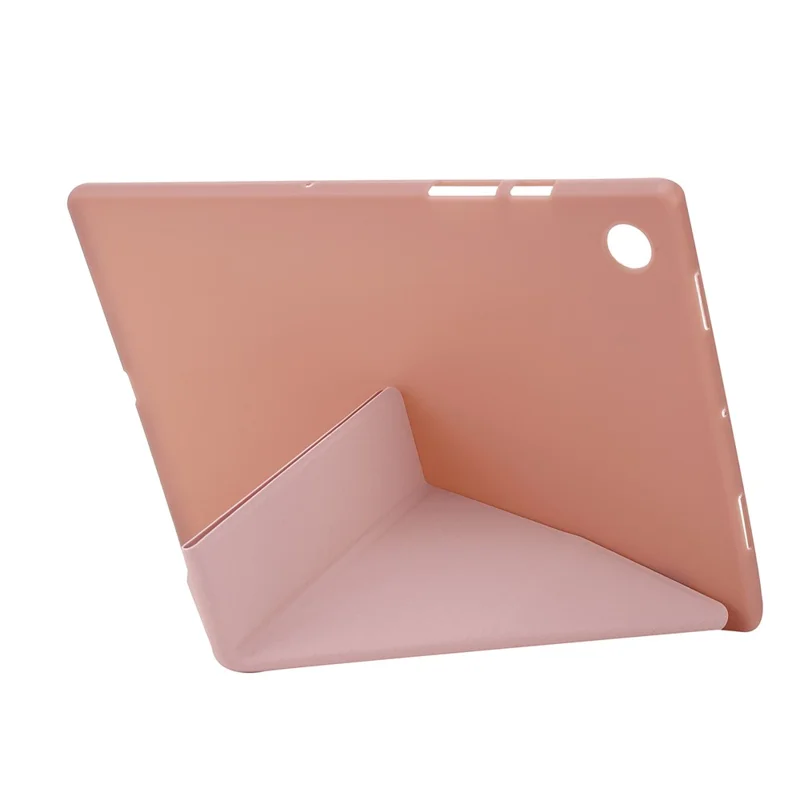 Für Samsung Galaxy Tab A9 Hülle PU-Leder+Silikon-Abdeckung mit Origami-Ständer - Roségold