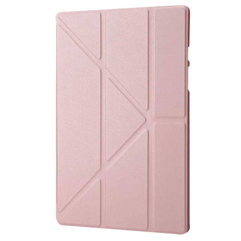 Für Samsung Galaxy Tab A9 Hülle PU-Leder+Silikon-Abdeckung mit Origami-Ständer - Roségold