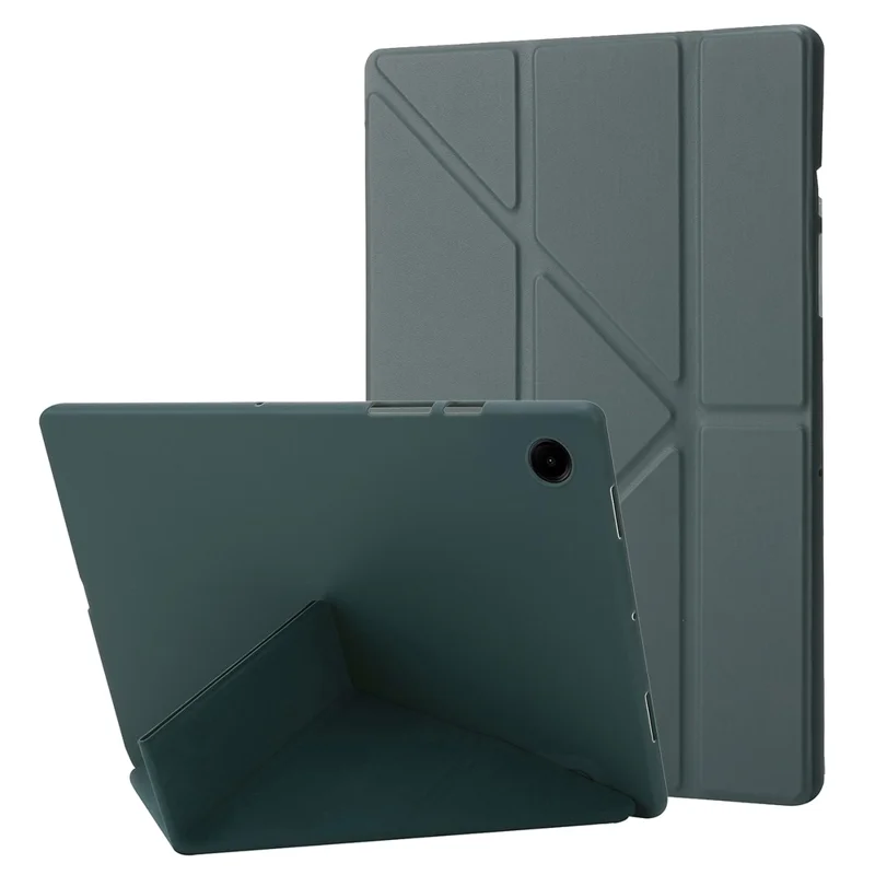 Per Samsung Galaxy Tab A9+ Custodia Origami Stand Pelle+Silicone Custodia Tablet - Verde Mezzanotte
