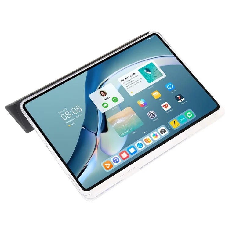 Für Huawei MatePad Pro 11 (2022) Hülle Tri-Fold-Ständer Tablet-Ledercover - Schwarz