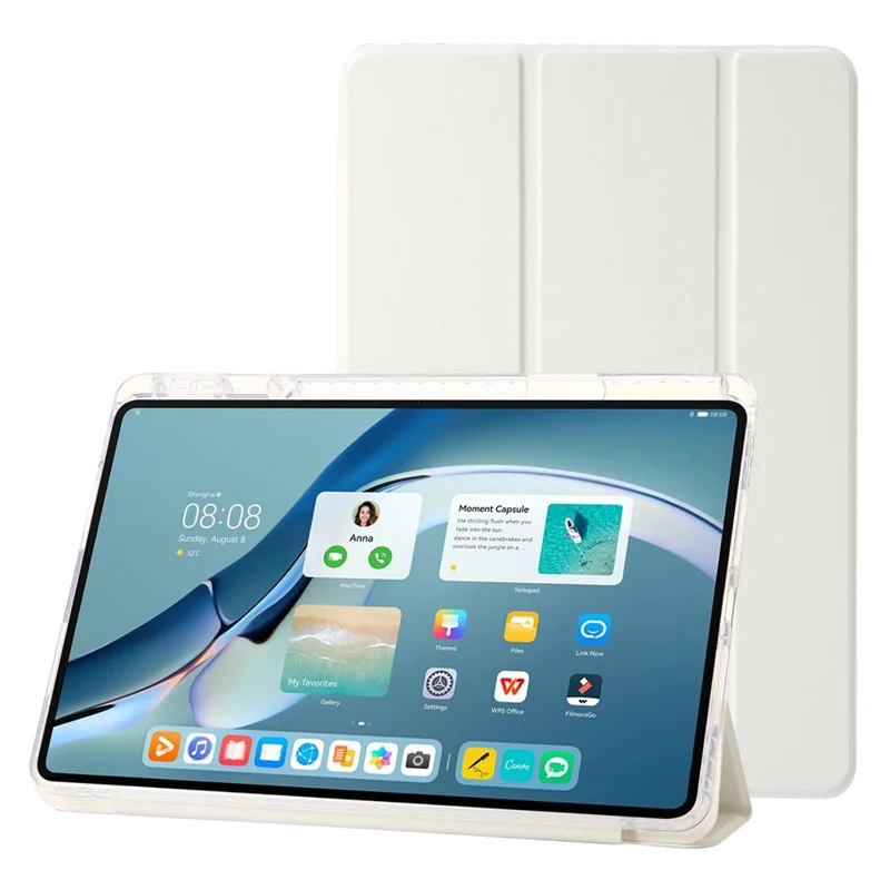 For Huawei MatePad Pro 11 (2022) Case Tri-fold Stand Tablet Leather Cover - White