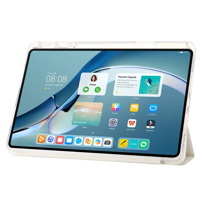 For Huawei MatePad Pro 11 (2022) Case Tri-fold Stand Tablet Leather Cover - White