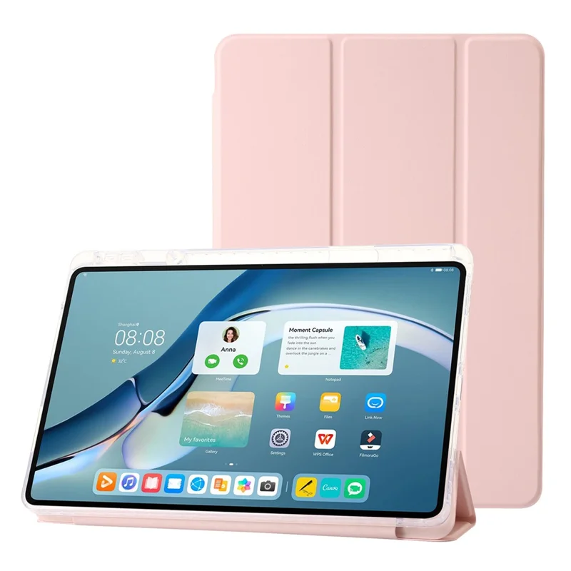 Para Huawei MatePad Pro 11 (2022) Estuche Tri-fold Stand Funda de Cuero para Tableta - Rosa