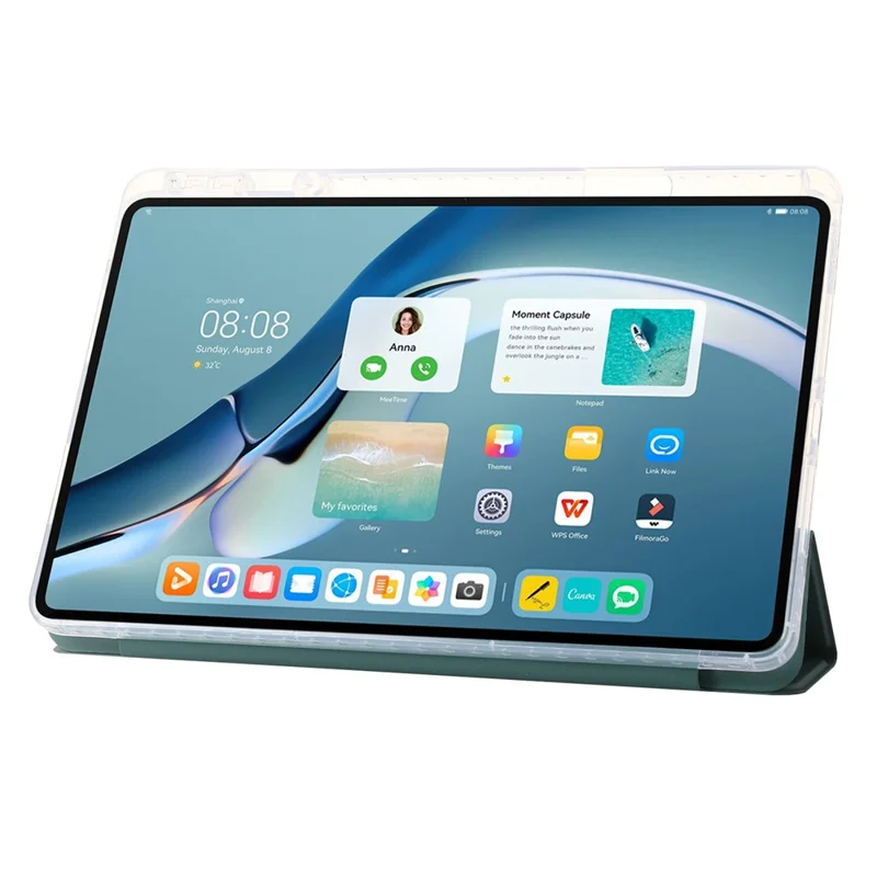 For Huawei MatePad Pro 11 (2022) Case Tri-fold Stand Tablet Leather Cover - Blackish Green