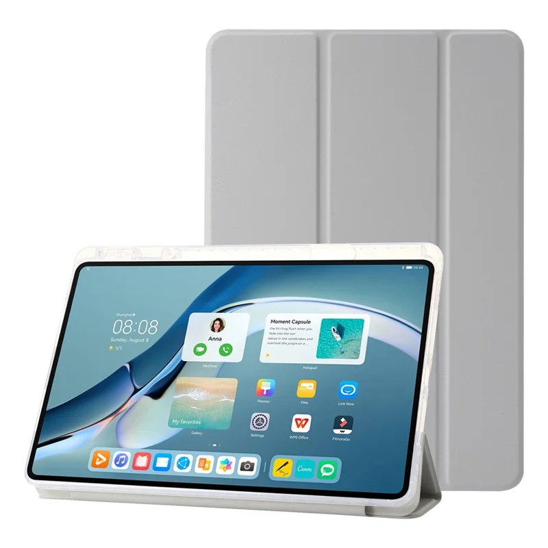 For Huawei MatePad Pro 11 (2022) Case Tri-fold Stand Tablet Leather Cover - Grey