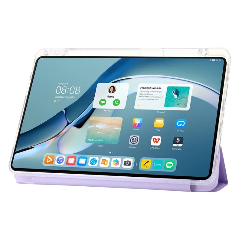 For Huawei MatePad Pro 11 (2022) Case Tri-fold Stand Tablet Leather Cover - Purple