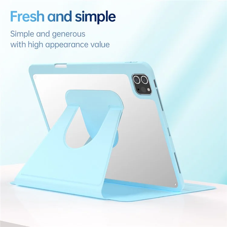 Para iPad Air 11 (2024) / Air (2022) / (2020) / Pro 11-inch (2018) / (2020) / (2021) / (2022) Capa para Tablet de Couro PU+Acrílico+TPU - Preto