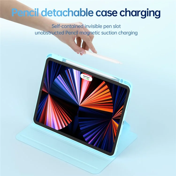 Para iPad Air 11 (2024) / Air (2022) / (2020) / Pro 11-inch (2018) / (2020) / (2021) / (2022) Capa para Tablet de Couro PU+Acrílico+TPU - Preto
