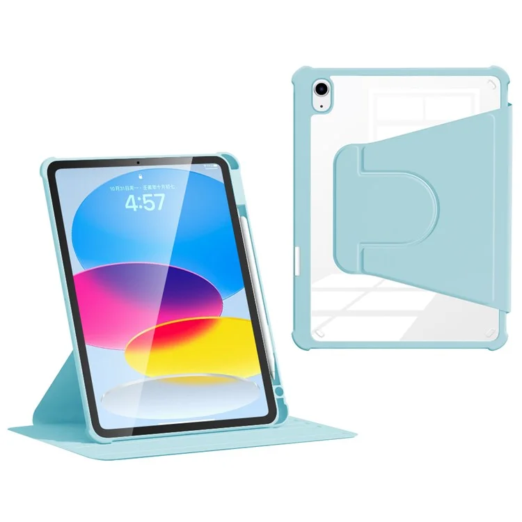 Für iPad 10.9 (2022) Case Anti-Kratzer PU-Leder+Acryl+TPU Auto Wake/Sleep Tablet-Abdeckung - Blau