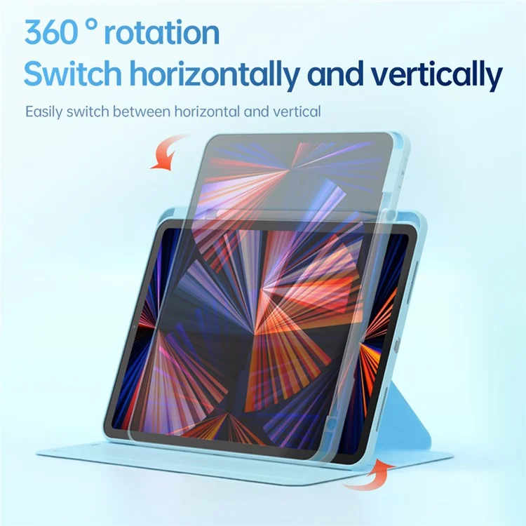 Für iPad 10.9 (2022) Case Anti-Kratzer PU-Leder+Acryl+TPU Auto Wake/Sleep Tablet-Abdeckung - Blau